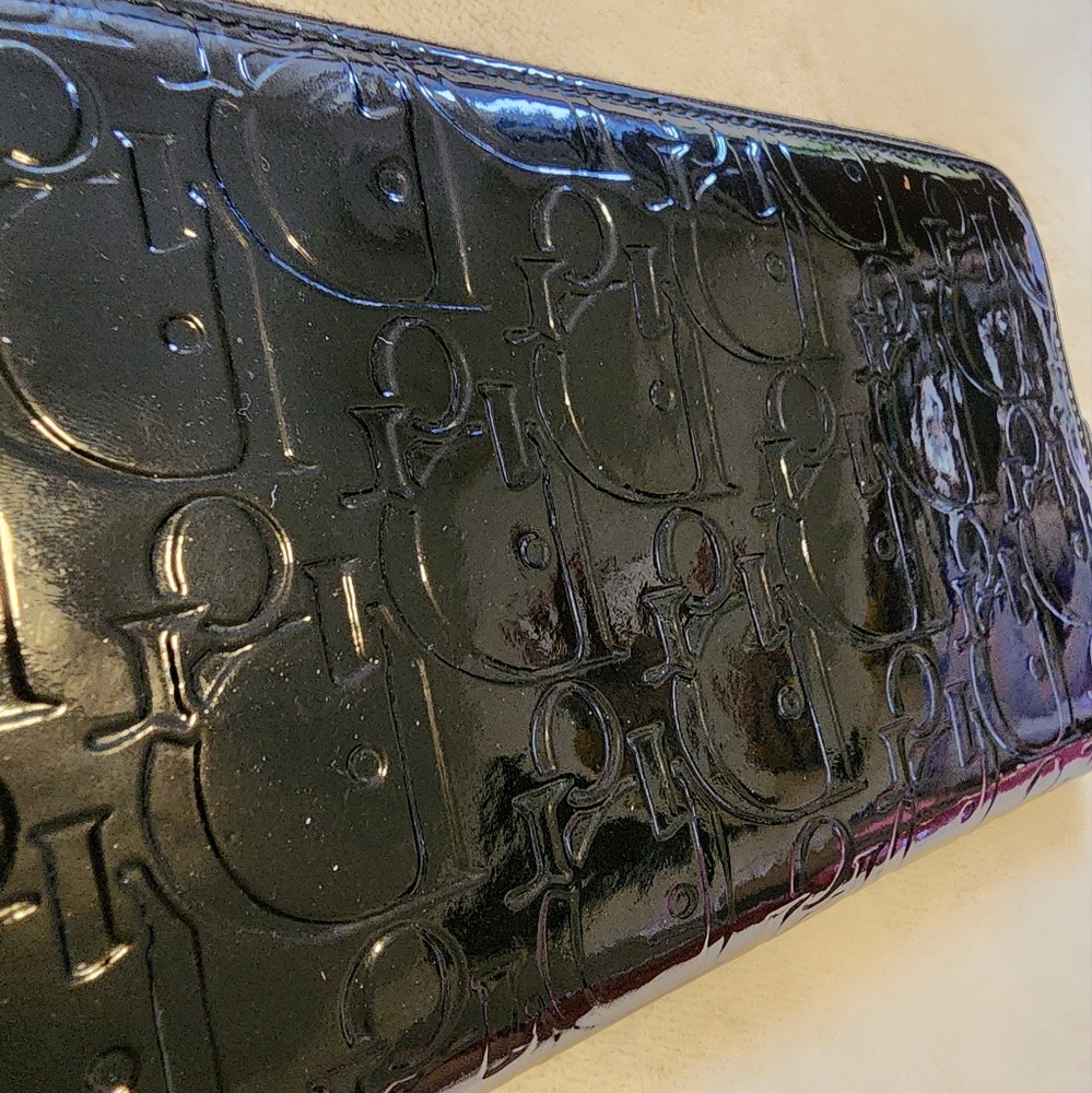 Dior Patent Black Trotter Long Zip Wallet - Picture 12 of 13